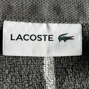 LACOSTE Signature Bathroom 3 Pc Set 100% Cotton Hand Towel Face Cloth Gray EUC